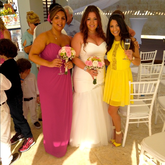 Asos Lace Insert Halter Dress Yellow - Picture 4 of 4